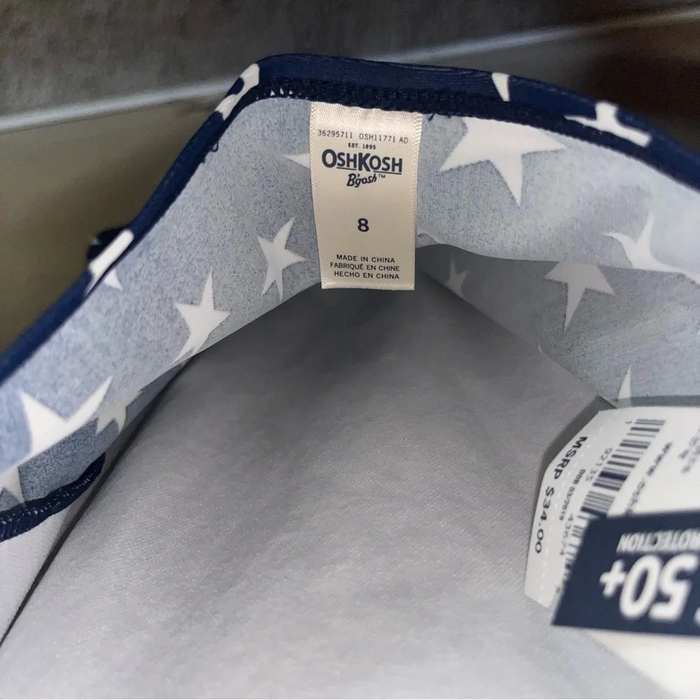 OshKosh Starry Navy and Red One Piece Swimsuit - Picture 4 of 4